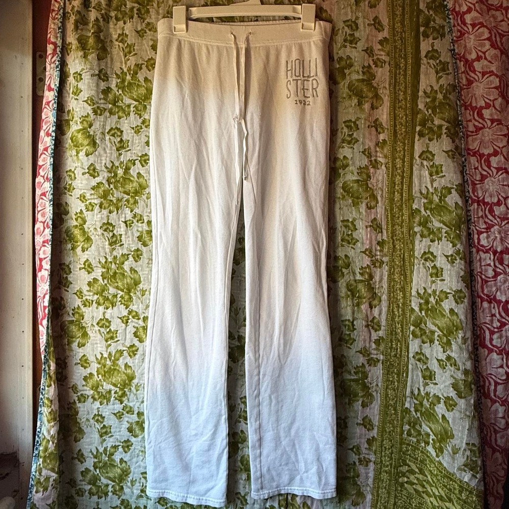 Y2K Hollister 1922 White Flare Lounge Pants Drawstring Waist S